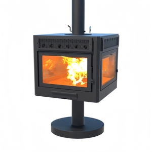 Cheminée suspendue d'intérieur de luxe, feu réel, chauffage de 150 m² pour hall d'hôtel - Product Image 1