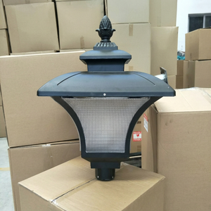Lampadaire solaire LED d'extérieur 2700K blanc chaud IP66, corps en fer, abat-jour en verre, AC 220V, montage encastré, détecteur de mouvement - Product Image 1