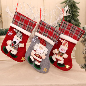 Nouvelle grande peluche 3D pour chaussette de Noël, décorations de Noël, sac cadeau pour enfants, sac cadeau chaussette à bonbons - Product Image 4
