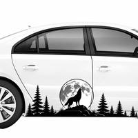 Autocollants latéraux de voiture motif Cactus du Désert Coucher de Soleil, en PVC noir, Logo/Emblème auto-adhésif, étanche, pour personnalisation extérieure automobile