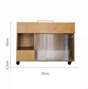 Meuble litière pour <span class=keywords><strong>chat</strong></span> en bois de pin écologique, grande litière fermée, <span class=keywords><strong>toilette</strong></span> pour <span class=keywords><strong>chat</strong></span> dissimulée, fermeture à boucle et crochets - Product Image 5