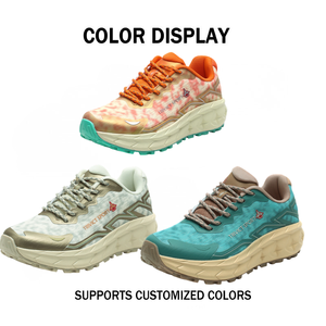 รองเท้าเดินป่าและวิ่งเทรลคุณภาพสูง สีเขียวอมฟ้า พื้นหนา ระบายอากาศได้ดี น้ำหนักเบา กันลื่น เหมาะสำหรับกีฬาและสวมใส่ลำลอง - Product Image 2