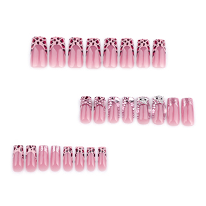 2025 presse <span class=keywords><strong>ongles</strong></span> canard bouche français doux <span class=keywords><strong>rose</strong></span> 3D fait à la Machine acrylique <span class=keywords><strong>ongles</strong></span> 24 pièces moitié à la main diamant en gros artificiel - Product Image 2