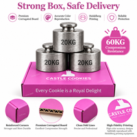 Boîte d'emballage pour biscuits en carton ondulé rose de qualité alimentaire avec logo personnalisé, boîtes à biscuits avec logo en gros pour les petites entreprises de boulangerie