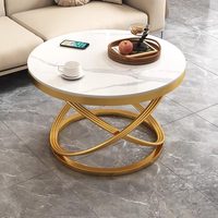 Table basse en pierre, design rond, style crème, plateau en dalle, pour salon, balcon, petit appartement, haut de gamme, nouveau modèle 2026