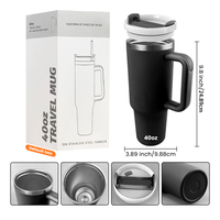 Vaso Térmico de 40 oz con Asa, Precio de Fábrica al por Mayor, Acero Inoxidable 304, Doble Pared, Aislamiento al Vacío, Taza de Café para Viaje en Auto