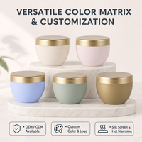 Pot en plastique coloré de 250 ml (8 oz) en PP pour gommage corporel, beurre capillaire, crème pour le visage, avec couvercle électroplaqué pour cosmétiques