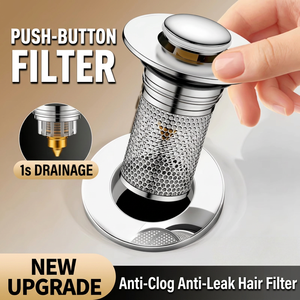 Push Button Stainless Steel Sink Drain Plug Filter Mesh Chrome Finish Bounce Core Model <b>Bathroom</b> Faucet <b>Accessories</b> Dropshipping - Product Image 2