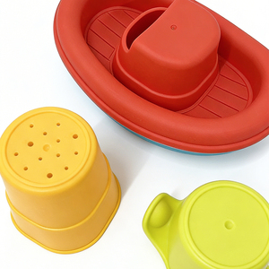 Stacking Leaking Cups <strong>Toy</strong> Baby Bathroom Boat Hovercraft Stacking Game Summer Water Floating Press to Spray <strong>Toy</strong> - Product Image 5