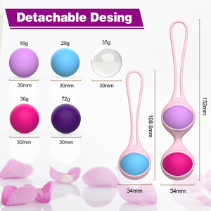 Kit de boules de Kegel lestées en silicone Y <span class=keywords><strong>Love</strong></span> pour le contrôle de la vessie, exercices des muscles du plancher pelvien, boules d'amour pour femmes, boules Ben Wa, bien-être - Product Image 3
