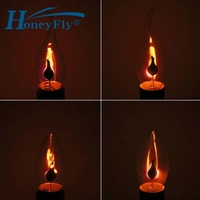 HoneyFly – ampoule C35 Edison Orange E27 E14, lumière 220V 3W, effet de scintillement Vintage, lampe à pointe de bougie