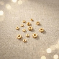 100 pièces/sac Perles intercalaires à boule en laiton plaqué or 14K/18K et argent 925, lisses, fournitures pour la fabrication de bijoux pour accessoires de bracelet