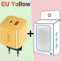 Chargeur rapide 40W PD 4.0 à double port USB-A et Type-C, adaptateur mural avec sortie 5V/3A et triple protection pour les voyages