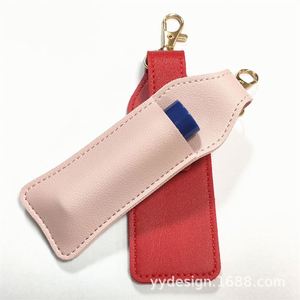 Llavero de cuero PU para lápiz labial al por mayor, elegante y compacto, soporte para bálsamo labial, almacenamiento con estilo para el cuidado de los labios para bolsos de mujer - Product Image 5