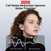 MINISO MS198 Casque d'écoute sportif à pince d'oreille AI, écouteurs sans fil avec micro, réduction du bruit, traducteur, écouteurs Bluetooth V6