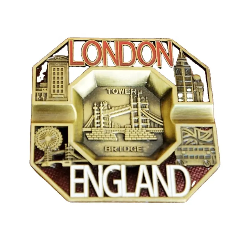 Creative British style metal round square ashtray,zinc alloy custom vintage Cigarette hotel pocket cigar London Souvenir craft
