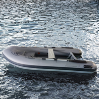 Bateau semi-rigide en aluminium à coque rigide en V profond de 340 cm pour 4-5 personnes, idéal pour les sports et loisirs sur rivière et lac, adapté aux plongeurs