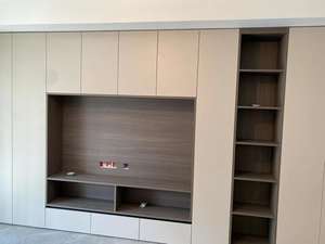 Muebles de sala de estar de moda Pared de madera Diseño simple Gabinete de TV moderno Gabinete de TV largo - Product Image 5
