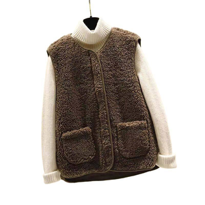 Veste sans manches décontractée pour <span class=keywords><strong>femme</strong></span>, veste coupe-vent zippée en polaire et <span class=keywords><strong>gilet</strong></span> d'hiver en <span class=keywords><strong>cachemire</strong></span> - Product Image 1