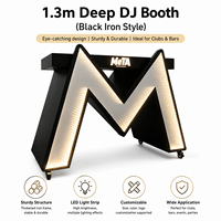Écran LED pour cabine de DJ, table miroir infini en forme de M, bureau de DJ lumineux avec roulettes pour boîte de nuit, bar, scène, événement