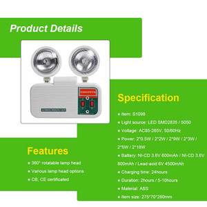 Trong nhà có thể điều chỉnh có thể sạc lại treo tường SMD <span class=keywords><strong>Twin</strong></span> tại chỗ KÉP ĐÔI Heads <span class=keywords><strong>LED</strong></span> khẩn cấp đèn - Product Image 2