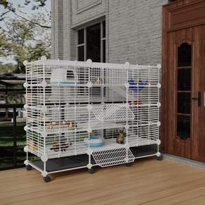 Jaula de conejillo de indias ecológica de metal de 4 niveles de raza pequeña <span class=keywords><strong>para</strong></span> interiores con bandeja extraíble <span class=keywords><strong>para</strong></span> <span class=keywords><strong>conejos</strong></span>, hámsteres, hurones - Product Image 6