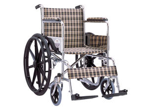 Sedia a Rotelle Manuale Economica Pieghevole Idraulica con Ruote Larghe da 24 Pollici Leggera - Product Image 5