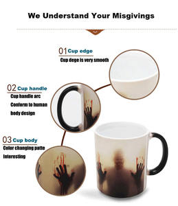 Fabricación personalizada Zombie Dead Rick Was Here Blood Hand Hot Color Changing Magic Coffee Cup Porcelana The Walking Dead Mug - Product Image 3