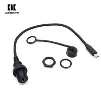 Cable USB Tipo C 2.0 Macho a Hembra de 30 cm, Impermeable, con Cubierta de PVC y Blindaje Trenzado para Escáner de Código de Barras