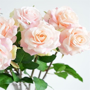 Rosa Artificial de Tallo Único de Alta Calidad, Color Blanco y Rosa, para Decoración de Bodas, Fiestas y Centros de Mesa - Product Image 4