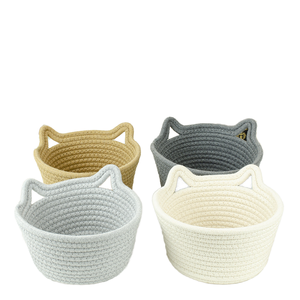 Round Cotton <b>Rope</b> <b>Basket</b> Sundries Storage Organizer - Product Image 3