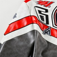 Veste de course NASCAR en cuir brodée rétro personnalisée de haute qualité OEM pour hommes