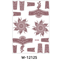 Fabricant professionnel – Autocollants de tatouage temporaire au henné imperméables, motif Mehndi pour les deux mains, couleur marron, pour le visage et le corps, pour femmes et filles