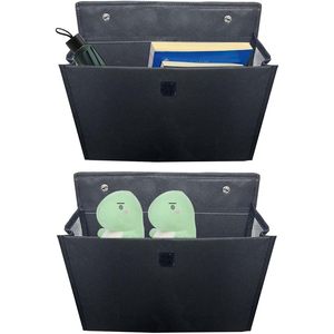 Over Door Shoe Rack <b>Black</b> Oxford Fabric Wall Hanging Organizer With Adhesive <b>Hook</b> Storage Holder For Shoes - Product Image 1