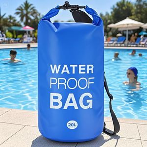 กระเป๋ากันน้ำ 2L 5L 10L 30L PVC สำหรับตั้งแคมป์กลางแจ้งดำน้ำชายหาดตกปลากระเป๋าเก็บของ - Product Image 4