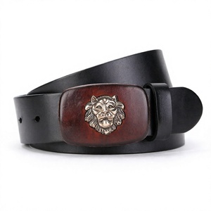 Ceinture décontractée en cuir de vachette pour homme, boucle en alliage, finition lisse, accessoire de mode personnalisé - Product Image 3