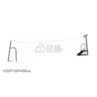 Moetry Ziplines à trois voies Aire de jeux pour enfants Flying Fox Zip Line pour Park School Children's Ropeway Hanging Cable Tyrolean