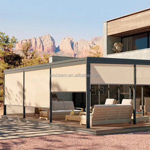ANCSEM – Volet roulant manuel ou motorisé à fermeture éclair pour extérieur, écran latéral de pergola en tissu – Meilleures ventes - Product Image 1