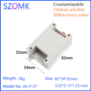 Boîtier de contrôle industriel 82*<span class=keywords><strong>54</strong></span>*32mm en ABS, coque d'instrumentation pour carte PCB, rail DIN, module d'isolation de sécurité <span class=keywords><strong>électrique</strong></span> PLC, boîtier en plastique - Product Image 5