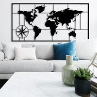 Carte du monde personnalisée du fabricant, pendaison de crémaillère, salon, maison, Art mural, décoration murale en métal, Art
