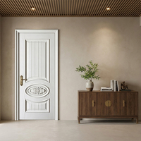 Porte intérieure de chambre moderne en bois massif de haute qualité, surface MDF CPL, non vernie, porte en bois polymère stratifié continu KX-44