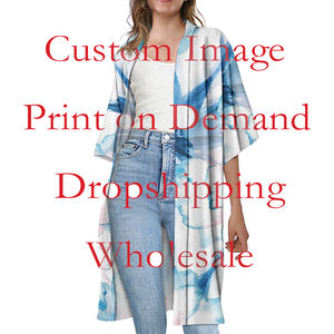 Trench-Coat décontracté pour femmes avec manches mi-longues, nouveau Design, style bohémien, imperméable, avec tatouage Totem, haut de gamme - Product Image 5