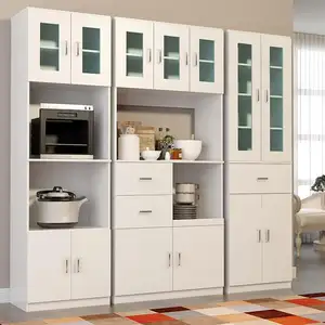 Кухонная Кладовая с открытым отделением для микроволновой печи с регулируемой полкой кухонные шкафы мусорное ведро со светодиодом
