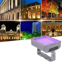 Éclairage mural LED DMX 36W RGB coloré à réflecteur, éclairage architectural extérieur décoratif pour hôtel, éclairage paysager