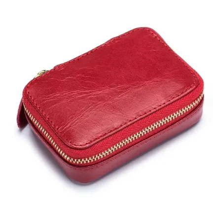 High quality mini real makeup bag with mirror for ladies