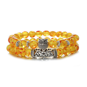 Ensemble de bracelets en alliage élastique plaqué argent antique avec motif hibou pour hommes, femmes et unisexe, bijoux classiques et tendance - Product Image 3