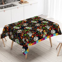 Jour des morts fête nappe rectangulaire jetable imperméable à l'huile imprimé crâne conception techniques non tissées pour hommes femmes