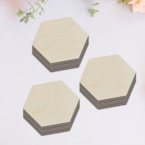 Paneles de Madera Hexagonales Ecológicos sin Acabado, 25 Piezas, Tableros Hexagonales de Madera en Blanco para Pintar, Decoración de Pared - Product Image 3