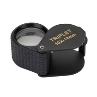 Loupe d'évaluation pliable tout en alliage 10x 18mm pour bijoux et antiquités, exportation Japon Corée du Sud