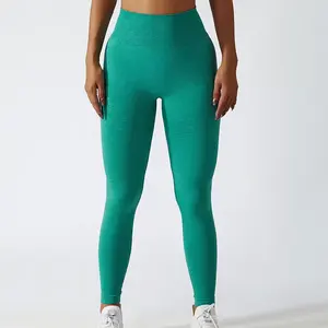 2024 nuovo arrivo Leggings da Yoga con scricchiolatura rapida asciugatura senza cuciture pantaloni a vita alta da donna Leggings personalizzati da palestra da donna